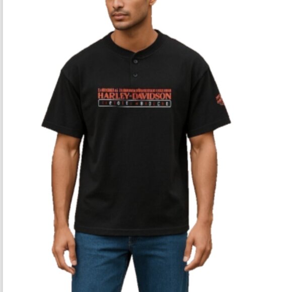 Harley-Davidson Other - Harley-Davidson Men’s Henley Shirt Sz M Black 100 Years Anniv Corpus Christi TX
